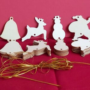 Christmas Wooden Tree Decorations 50pk