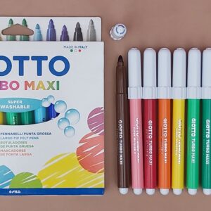 Giotto Turbo Maxi Large 5mm Tip - Assorted Colours - 12 pack
