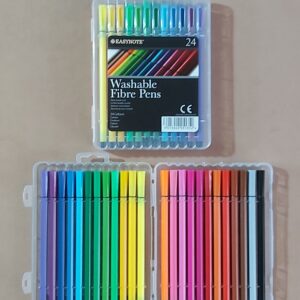 Fibre Pens Washable Assd 24pk