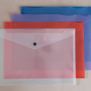 A4 Button Wallet 4pk Assd Colours