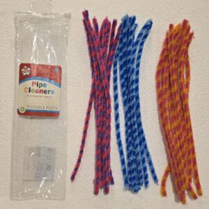 Pipe Cleaners 300mm Striped  Assd Colours 30pk